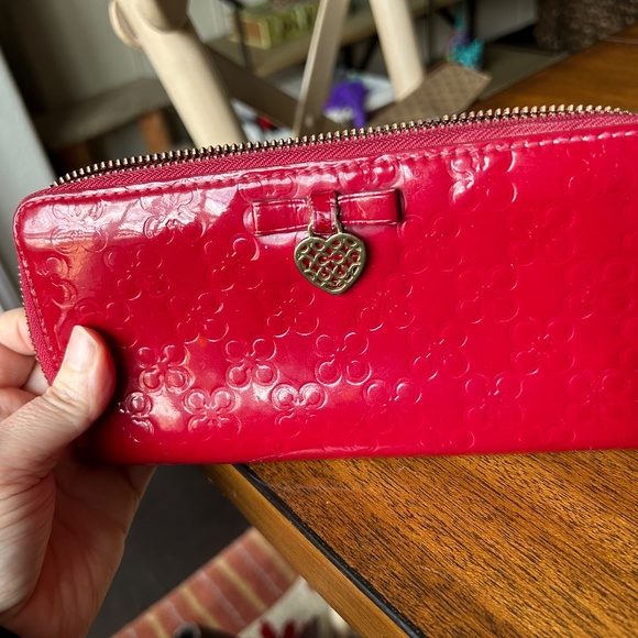 Coach Long Ziparound Patent Leather Red Wallet - Picture 1 of 6